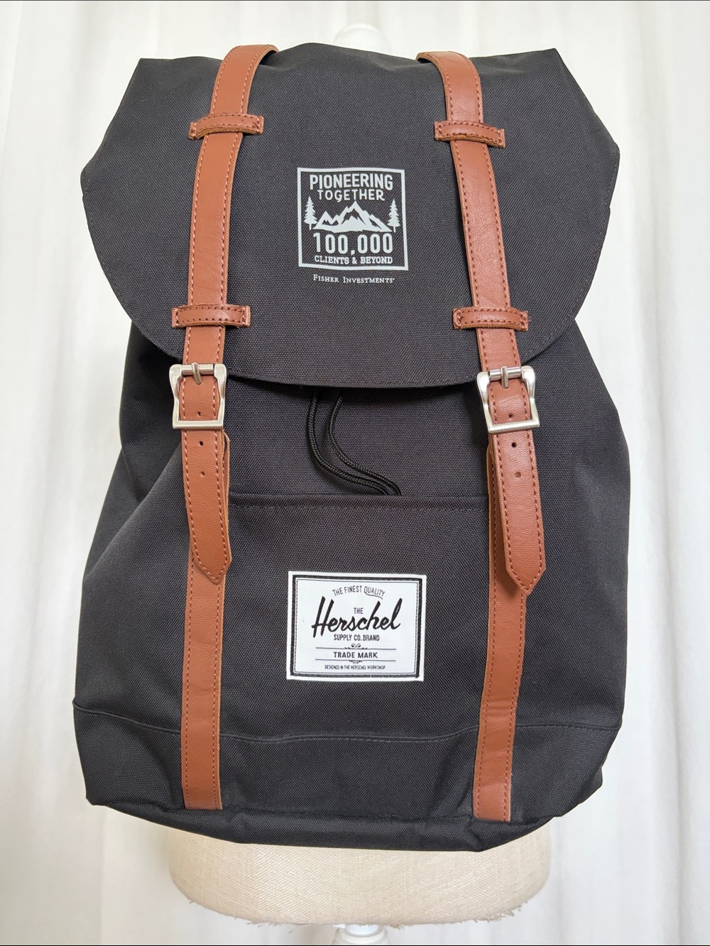 Herschel Supply Company Black Backpack with Brown Straps
